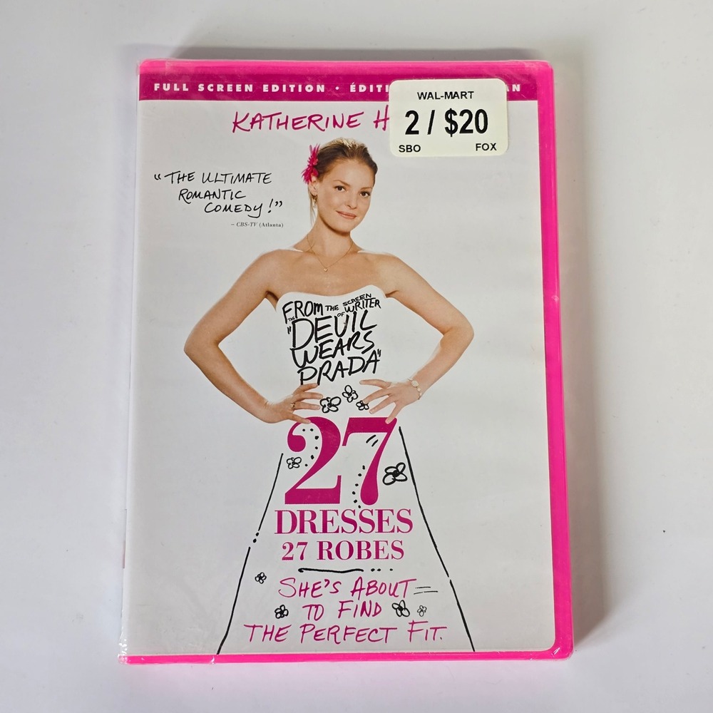 27 Dresses DVD 2008 Rom-Com Full Screen Edition Katherine Heigl James Marsden